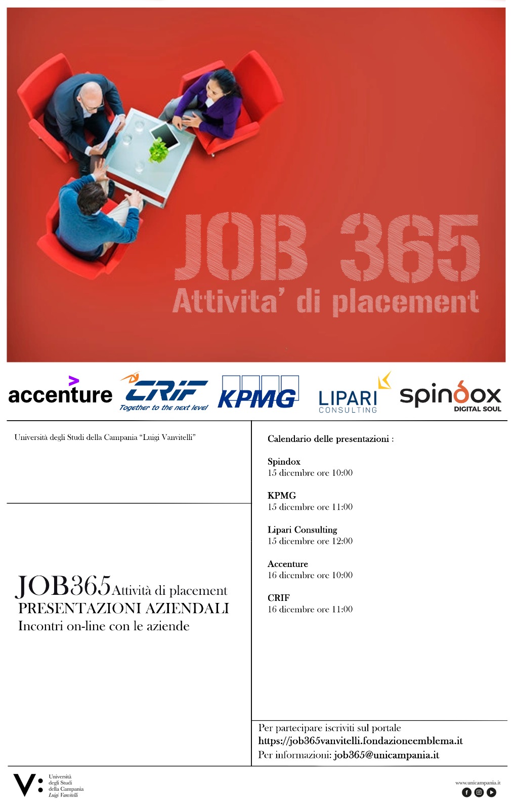 Job365 Locandina Presentazioni Aziendali 15 16 dicembre